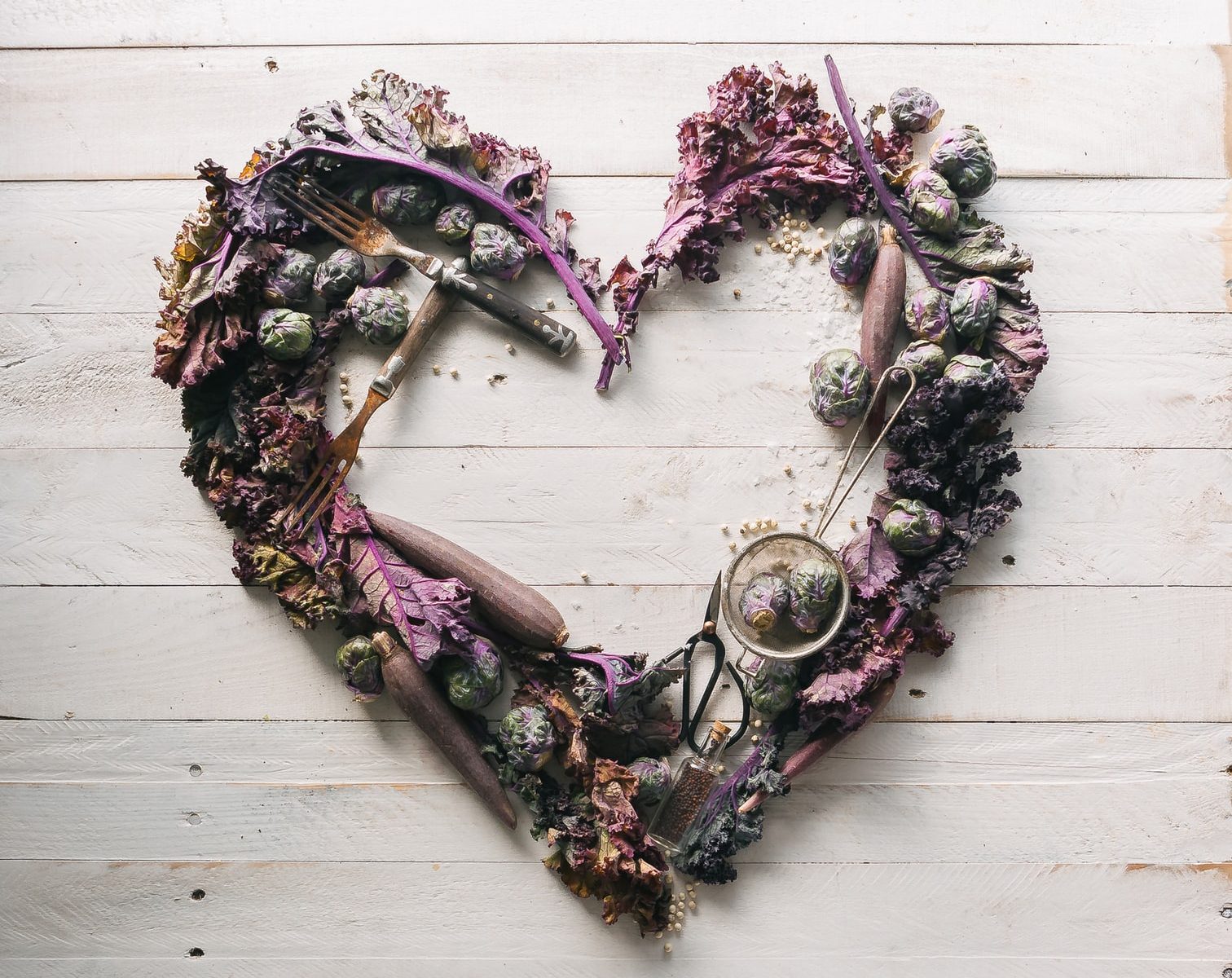 purple vegetables made into the shape of a heart